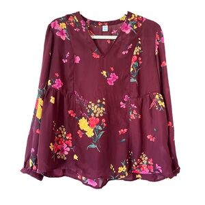 Old Navy floral blouse size S